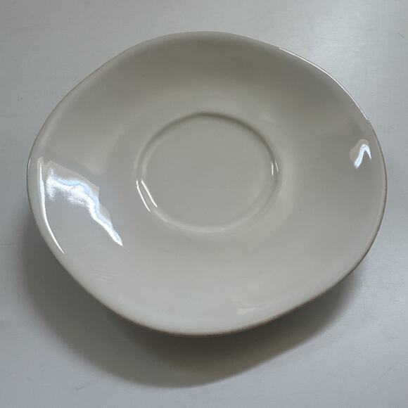 Crate & Barrel White Ceramic Teacup Espresso Saucers Set of 4 PORTUGAL - Picture 8 of 8